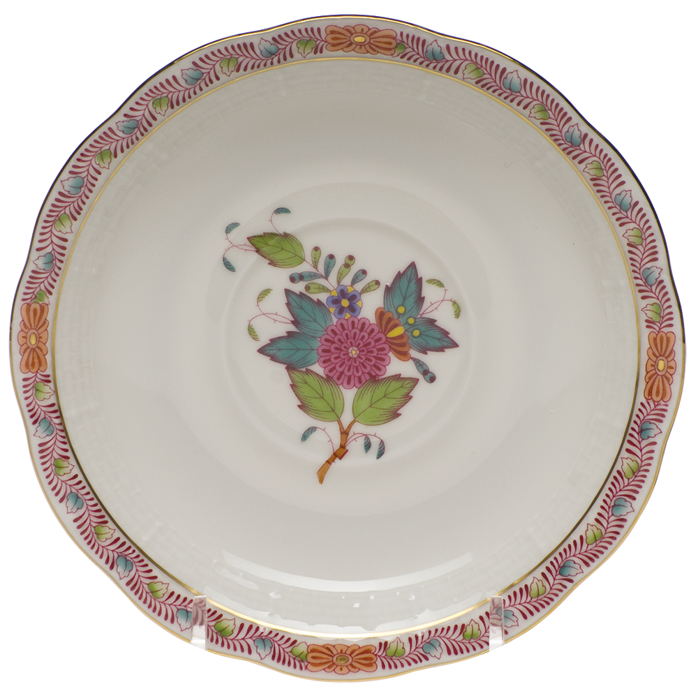 Chinese Bouquet Multicolor Tea Saucer 6"d