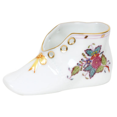 Herend Chinese Bouquet Multicolor Baby Shoe  4.5"l X 2.75"h - Multicolor