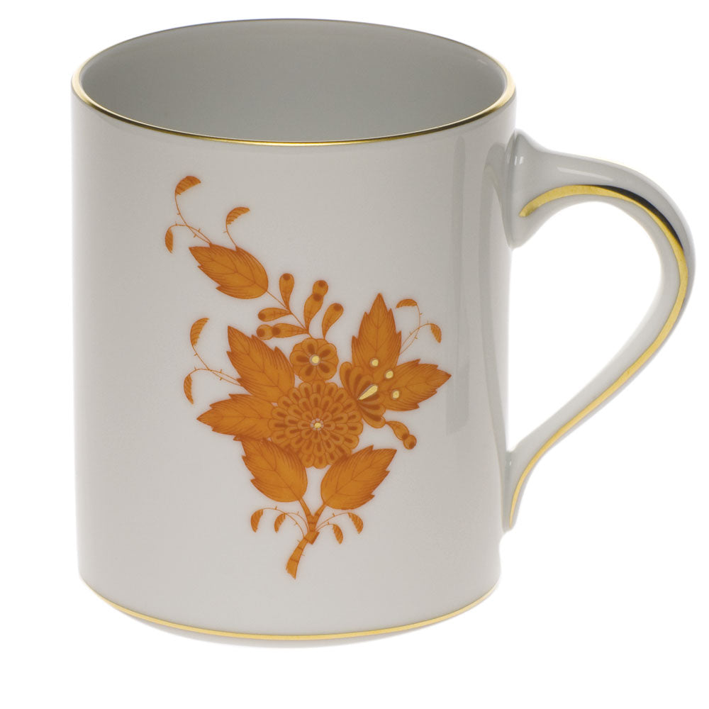 Herend Chinese Bouquet Rust Coffee Mug (16 Oz) 4"h - Rust