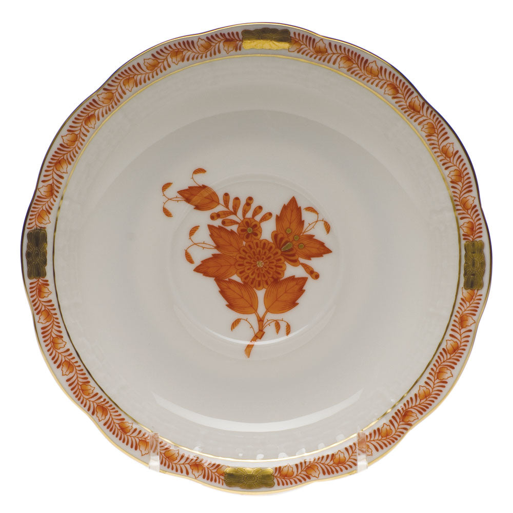 Herend Chinese Bouquet Rust Tea Saucer 6"d - Rust