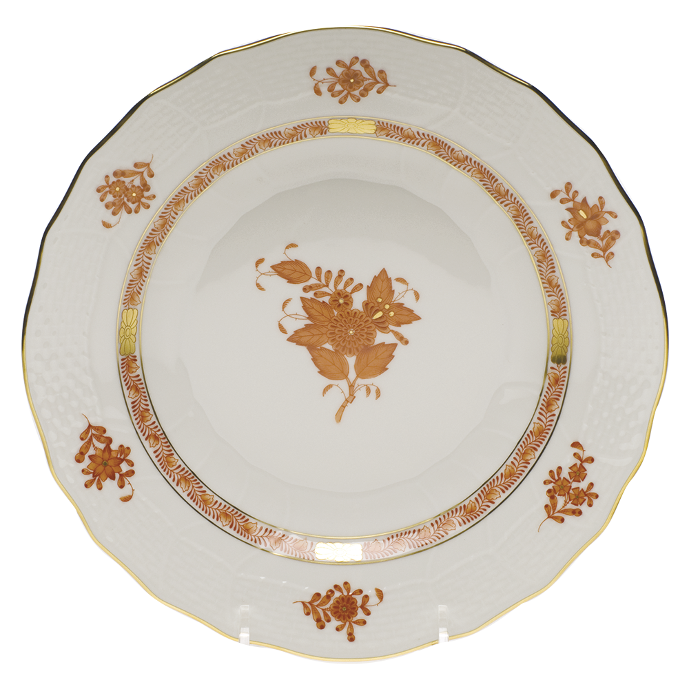 Chinese Bouquet Rust Dessert Plate 8.25"d