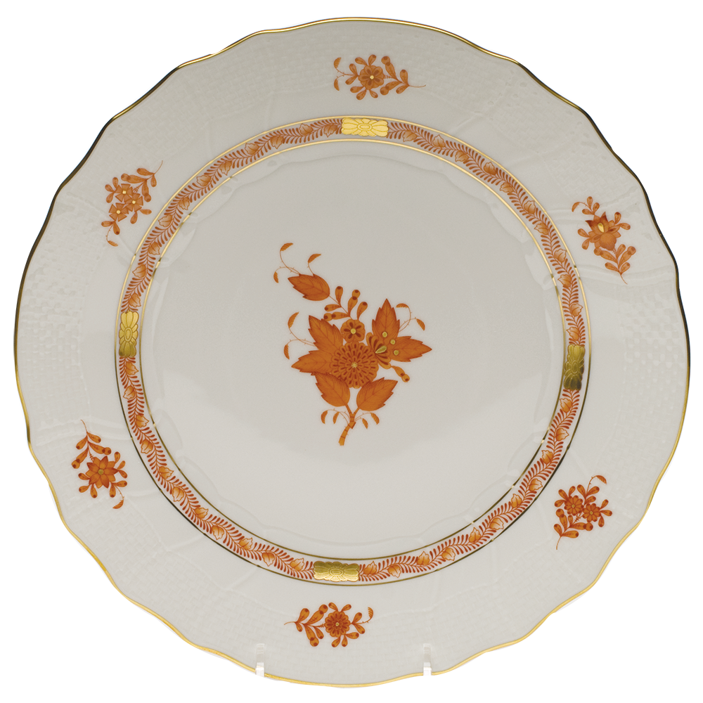 Chinese Bouquet Rust Dinner Plate