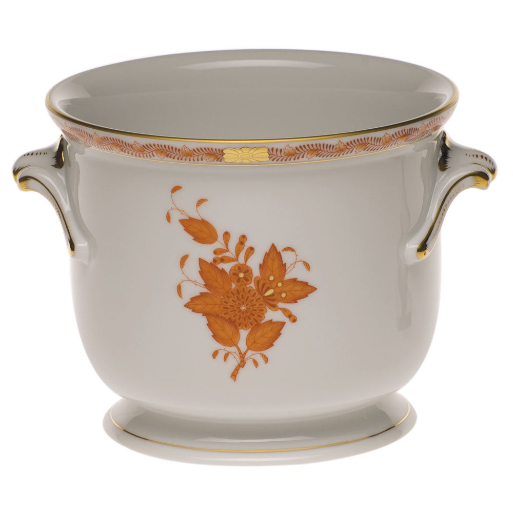 Herend Chinese Bouquet Rust Small Cachepot 5.75"h X 6.5"d - Rust