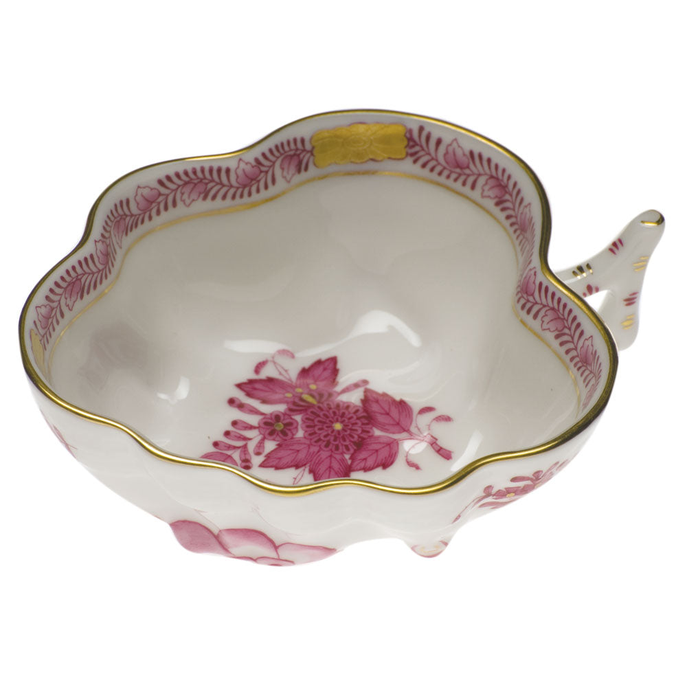 Herend Chinese Bouquet Raspberry Deep Leaf Dish 4"l X 3"w - Raspberry