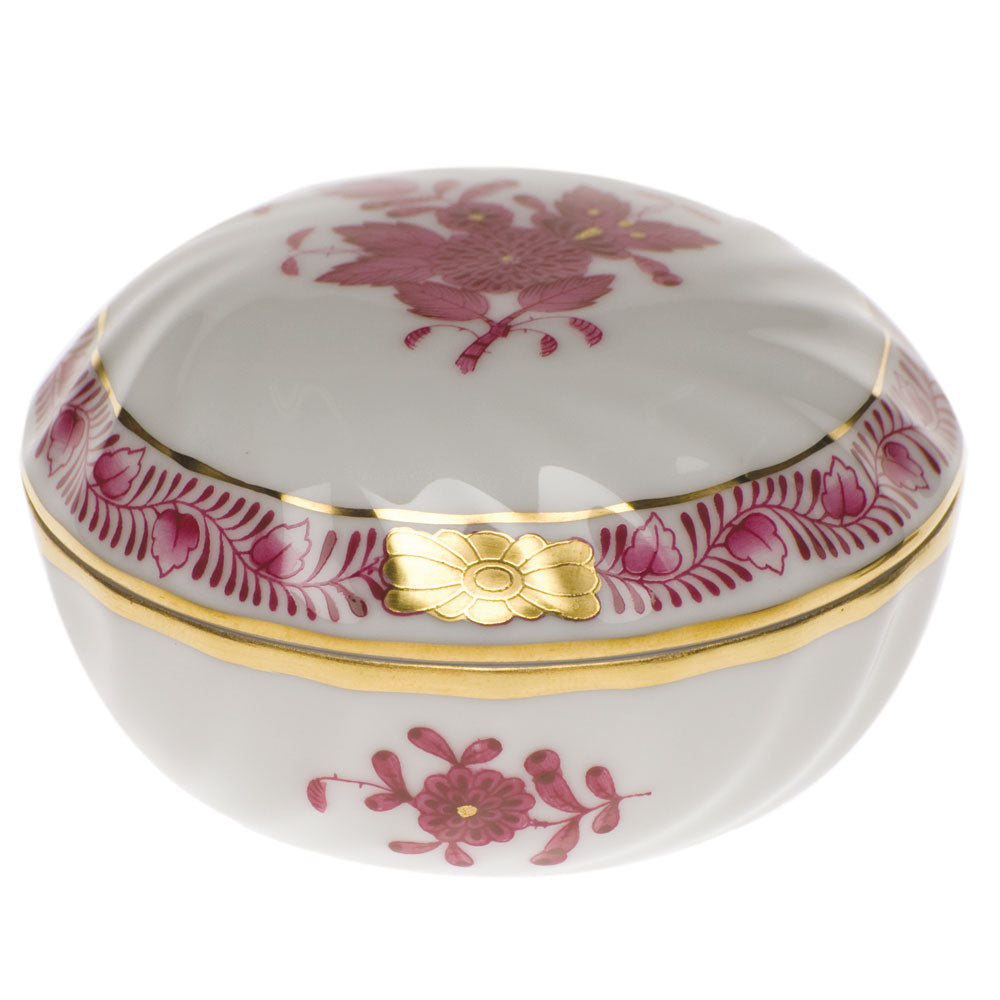 Herend Chinese Bouquet Raspberry Ring Box 2.75"d - Raspberry