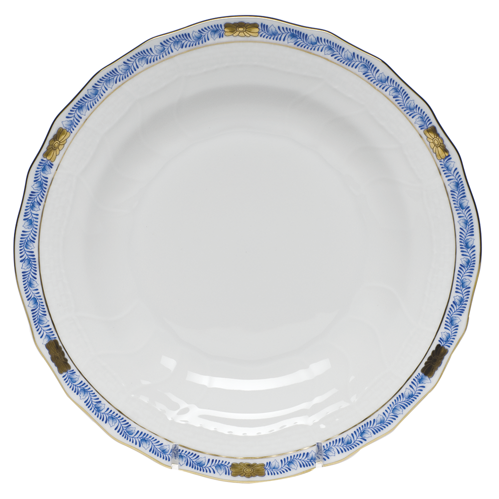 Chinese Bouquet Garland Blue Dessert Plate 8.25"d - Blue