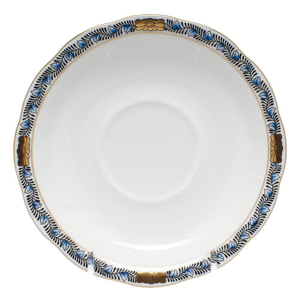Herend Chin Bqt Garl Blk Saphhire Tea Saucer 6"d - Black Sapphire