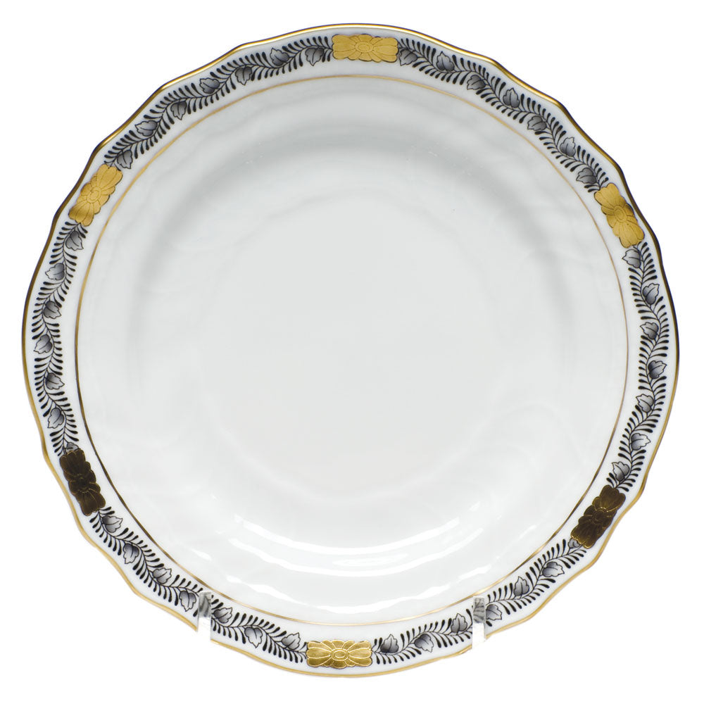 Herend Chinese Bqt Garland Black Bread And Butter Plate 6"d - Black