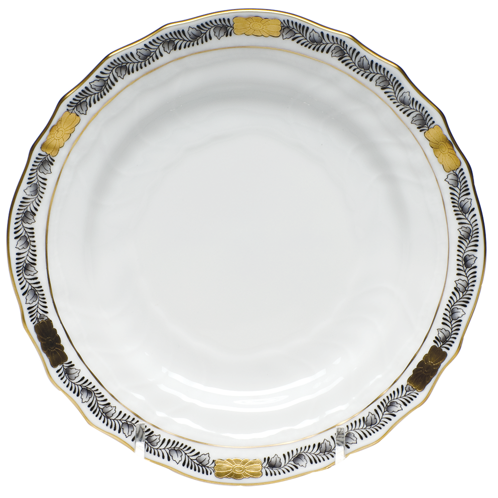 Chinese Bqt Garland Black Bread And Butter Plate 6"d - Black