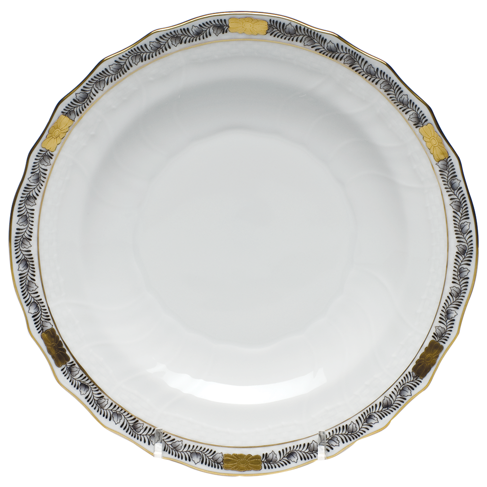 Chinese Bqt Garland Black Salad Plate 7.5"d - Black