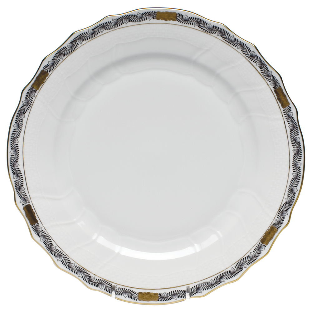 Chinese Bqt Garland Black Dinner Plate 10.5"d - Black