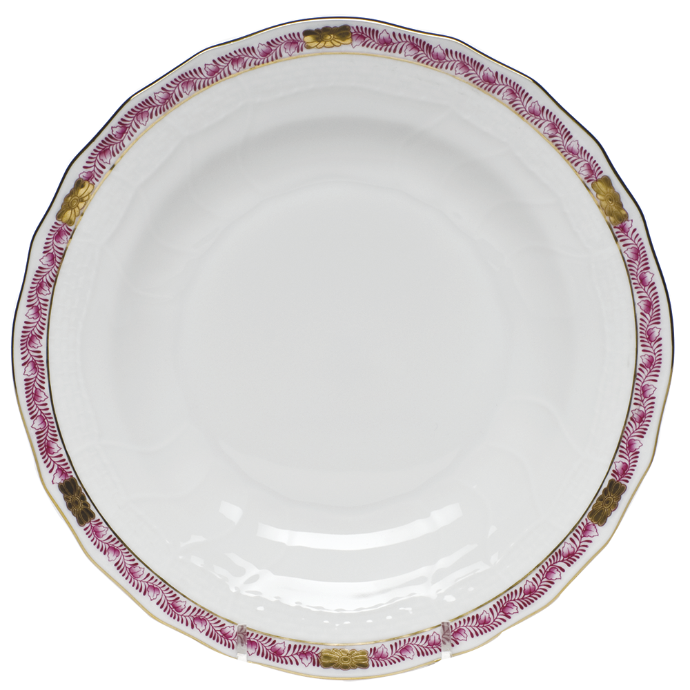 Chinese Bqt Garland Pink Dessert Plate 8.25"d - Raspberry
