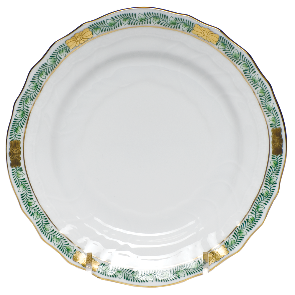 Chinese Bqt Garland Green Bread And Butter Plate 6"d - Green