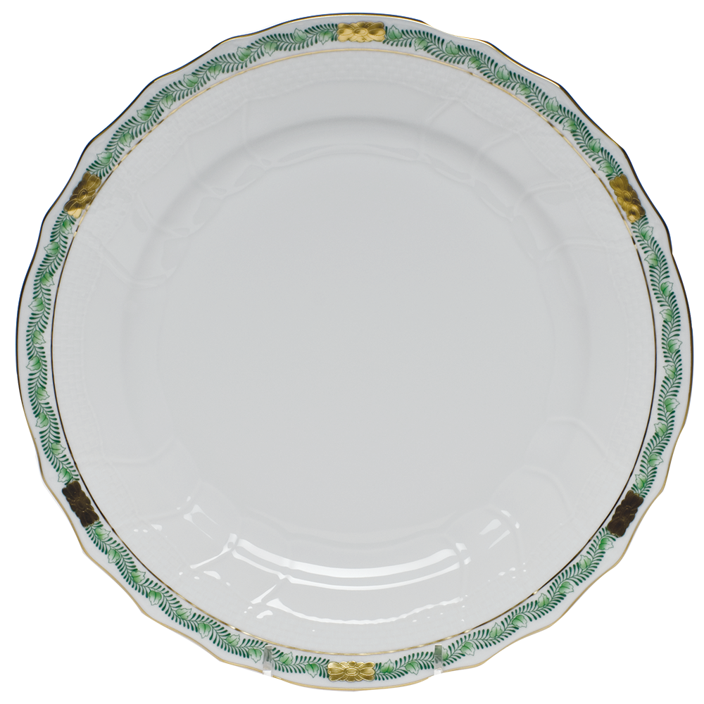 CHINESE BQT GARLAND GREEN DINNER PLATE 10.5"D