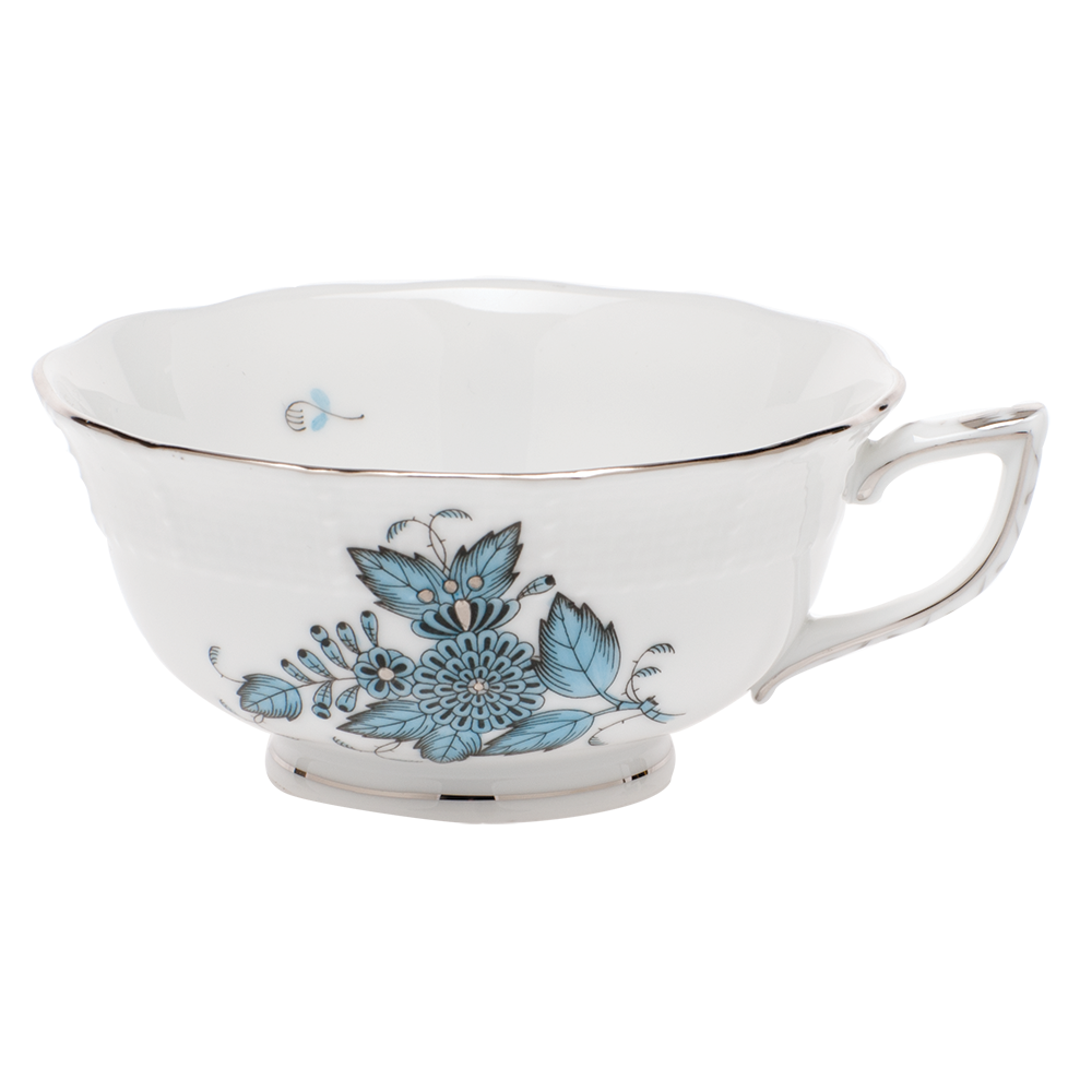 Chin Bqt Turquoise & Platinum Tea Cup (8 Oz) - Turquoise & Platinum