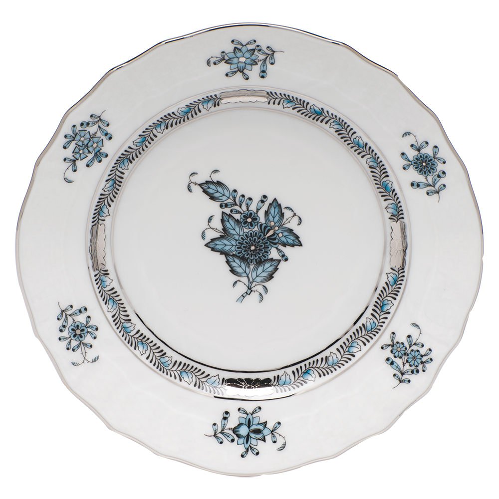 Chin Bqt Turquoise & Platinum Bread And Butter Plate 6"d - Turquoise & Platinum