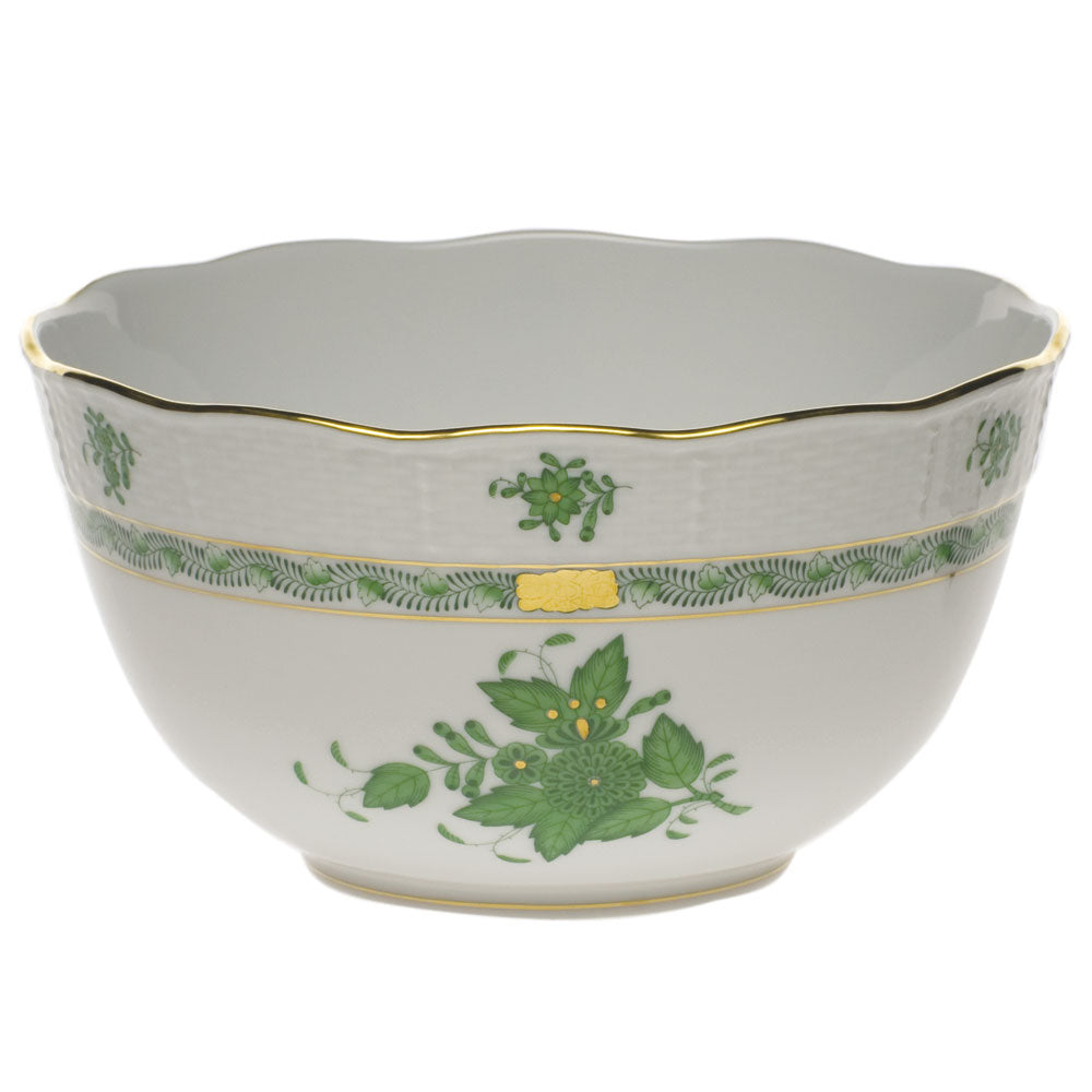 Herend Chinese Bouquet Green Round Bowl (3.5 Pt) 7.5"d - Green