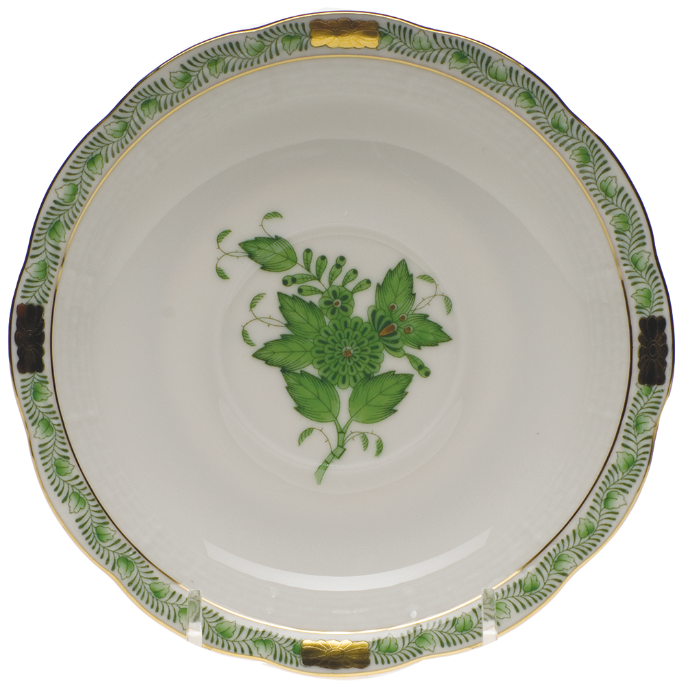 Chinese Bouquet Green Tea Saucer 6"d