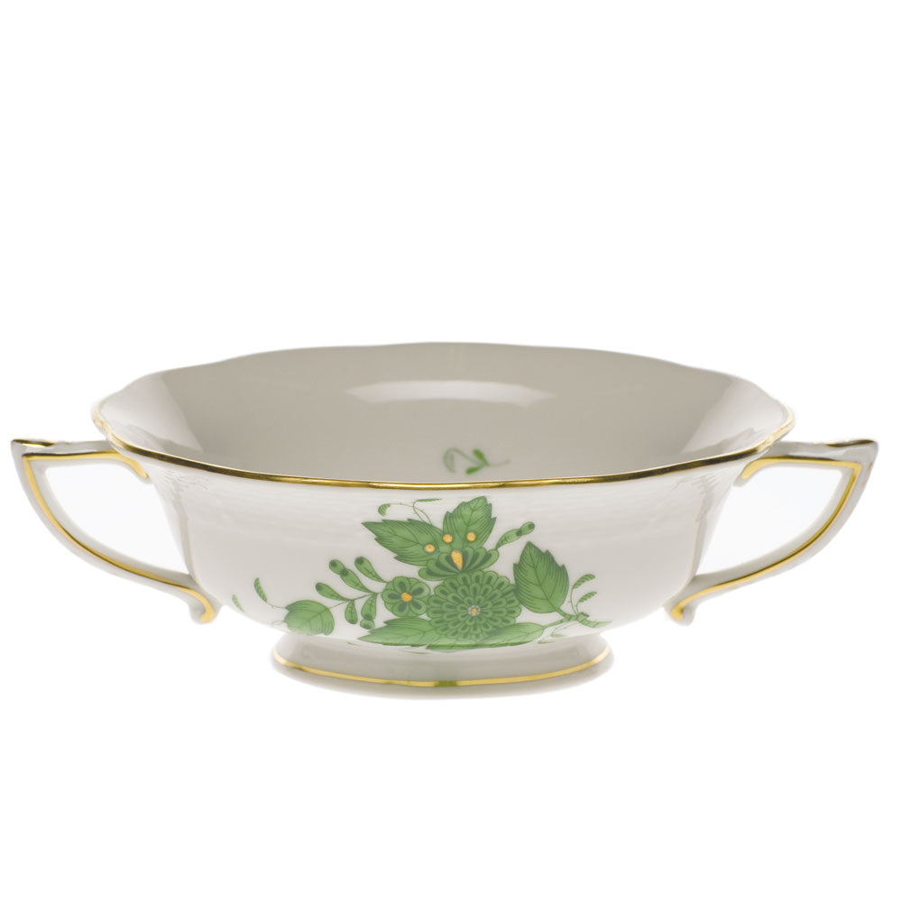 Herend Chinese Bouquet Green Cream Soup Cup (8 Oz) - Green