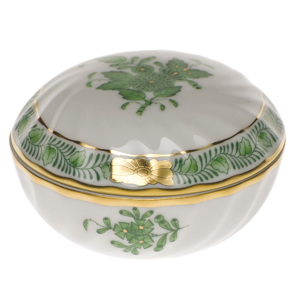 Herend Chinese Bouquet Green Ring Box 2.75"d - Green