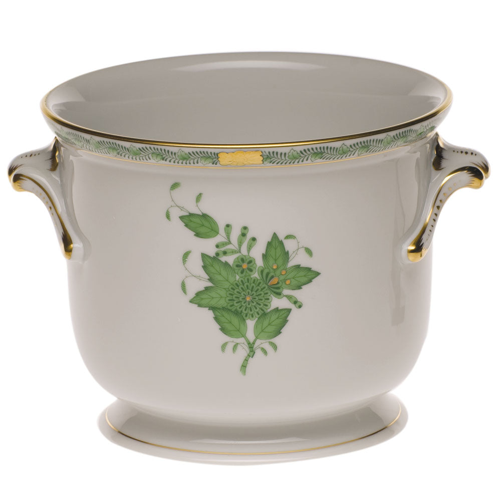 Herend Chinese Bouquet Green Small Cachepot 5.75"h X 6.5"d - Green