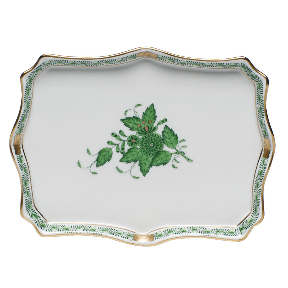 Herend Chinese Bouquet Green Small Tray 7.5"l X 5.5"w - Green