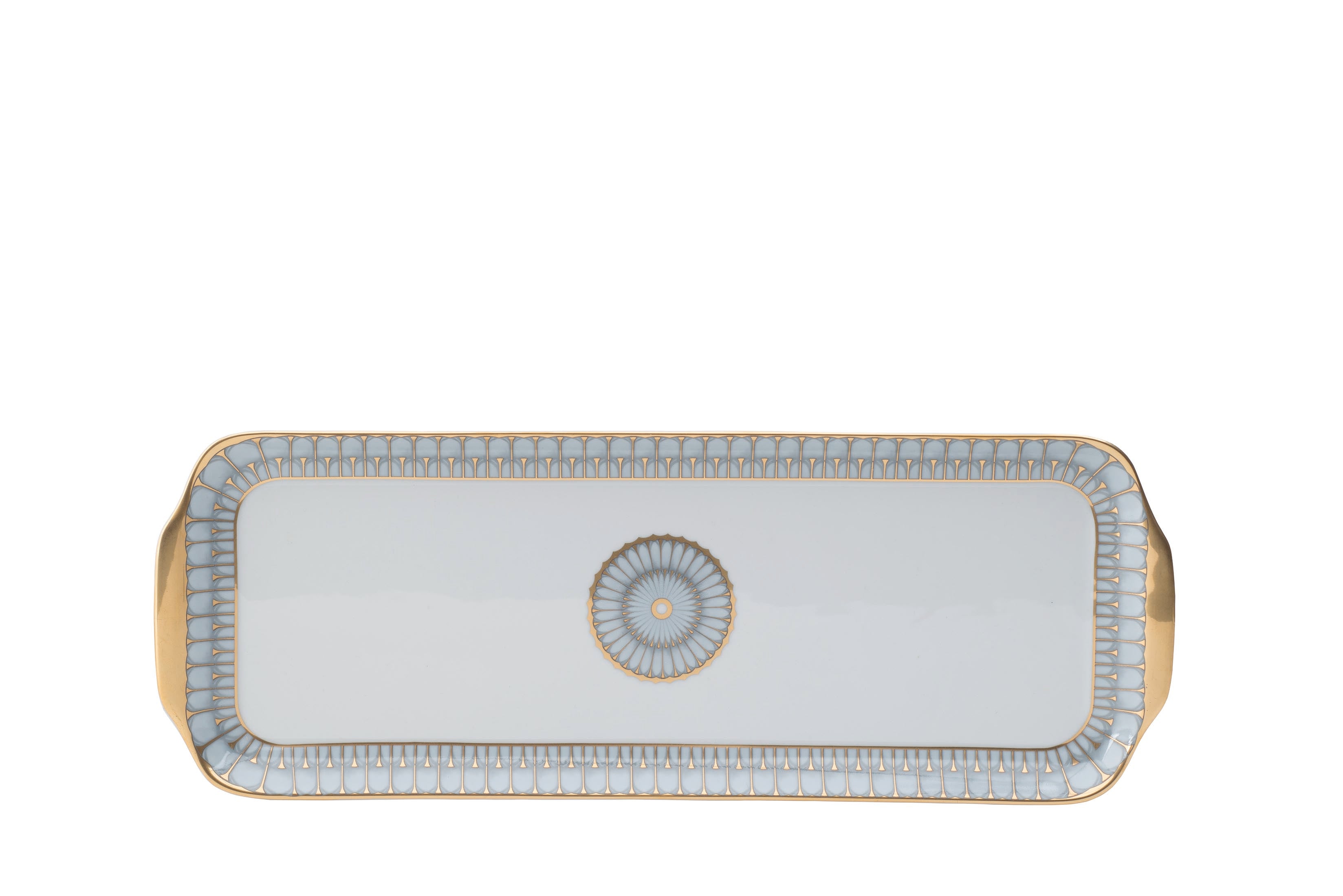 Deshoulieres Arcades Grey Gold Rectangular Cake Platter