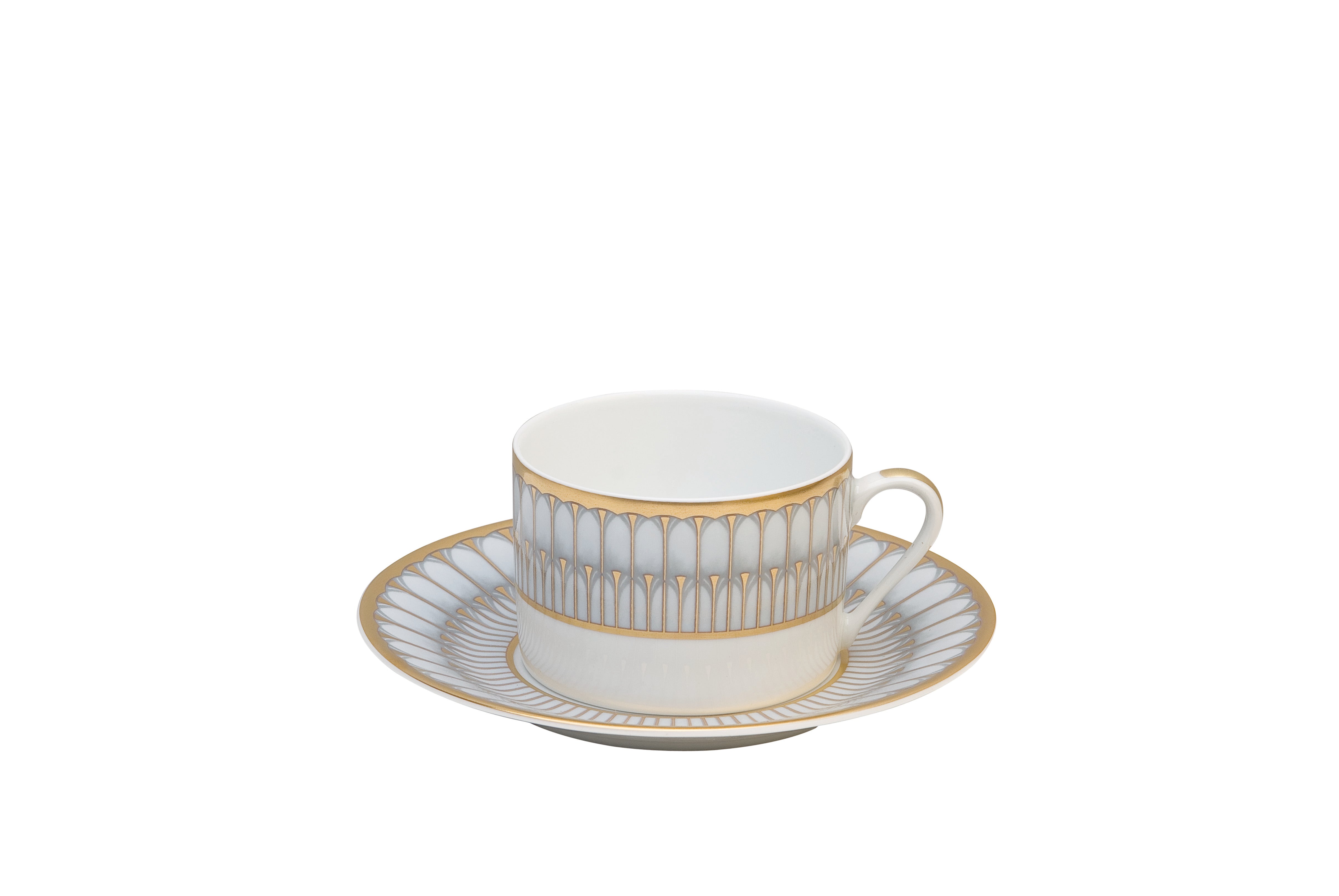 Deshoulieres Arcades Grey Gold Tea Saucer