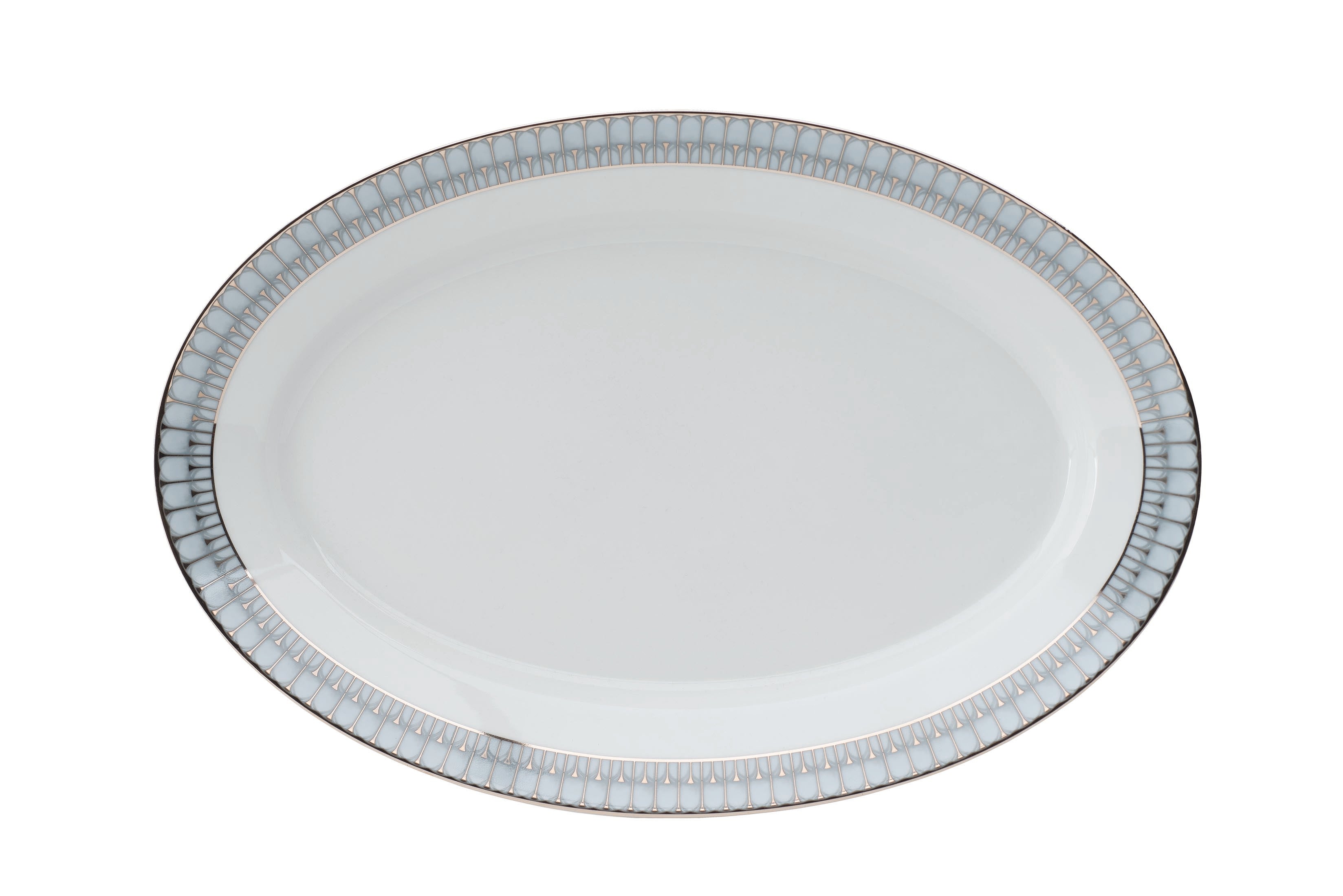 Deshoulieres Arcades Grey Platinum Oval Platter