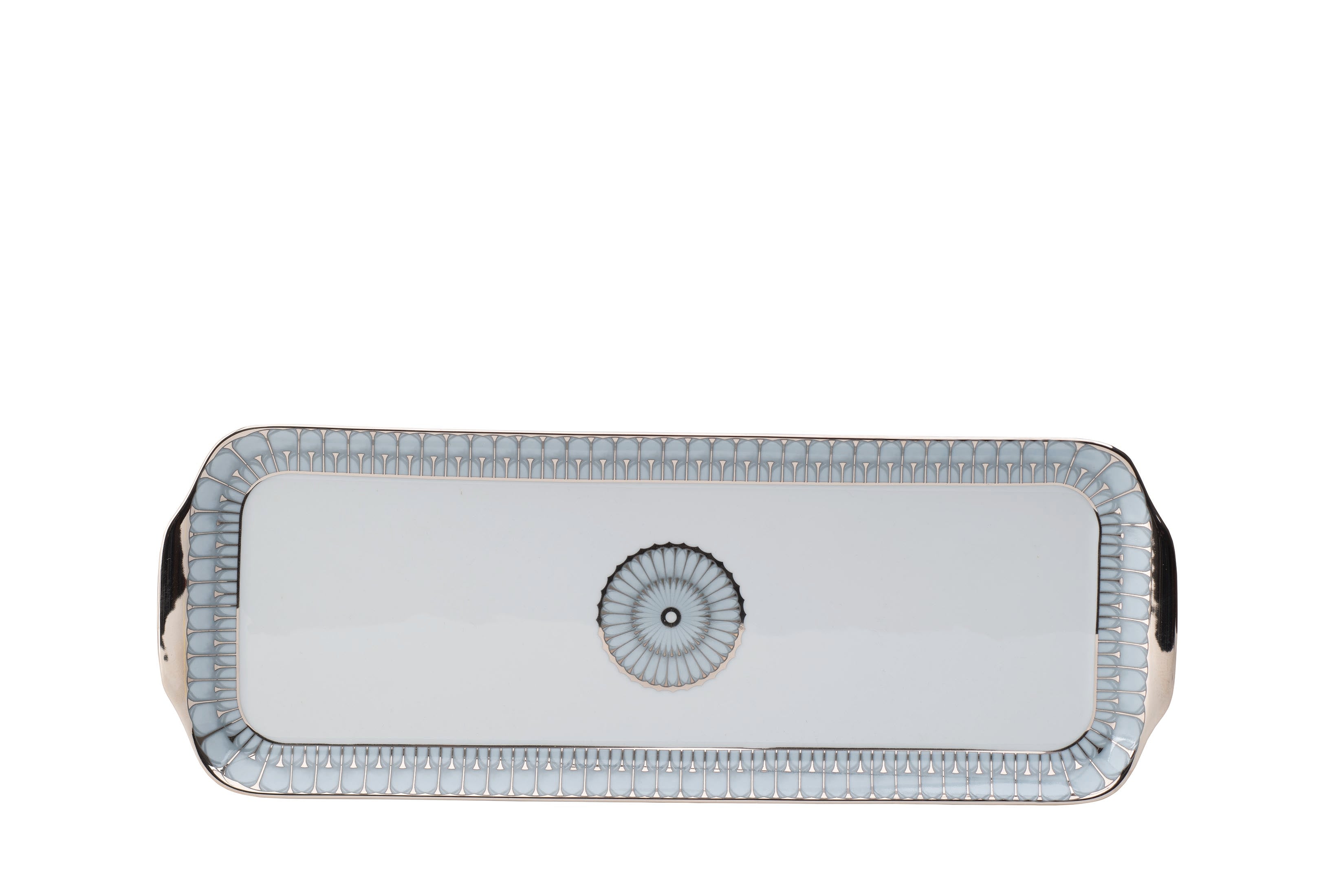 Deshoulieres Arcades Grey Platinum Rectangular Cake Platter