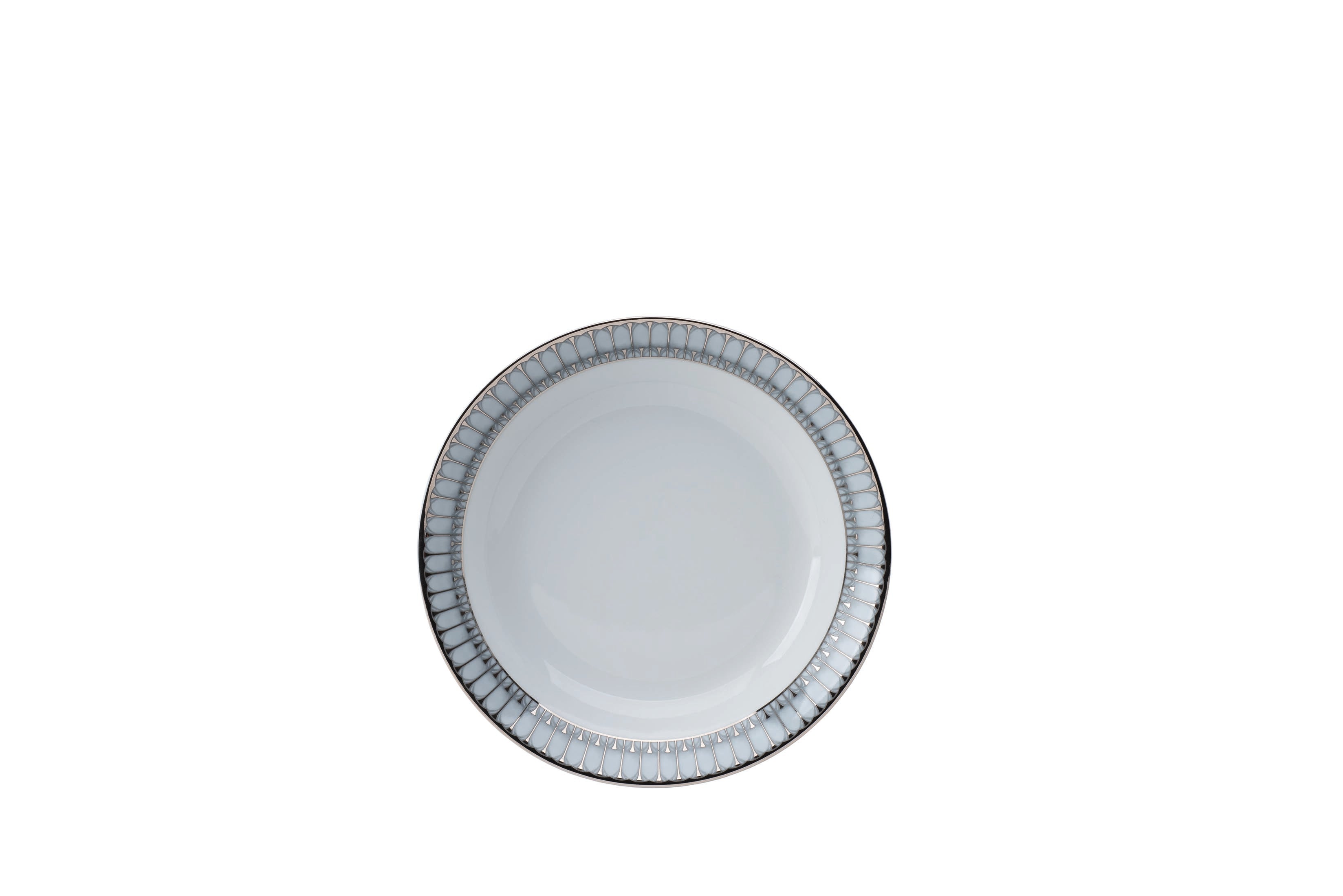 Deshoulieres Arcades Grey Platinum Soup Cereal Plate