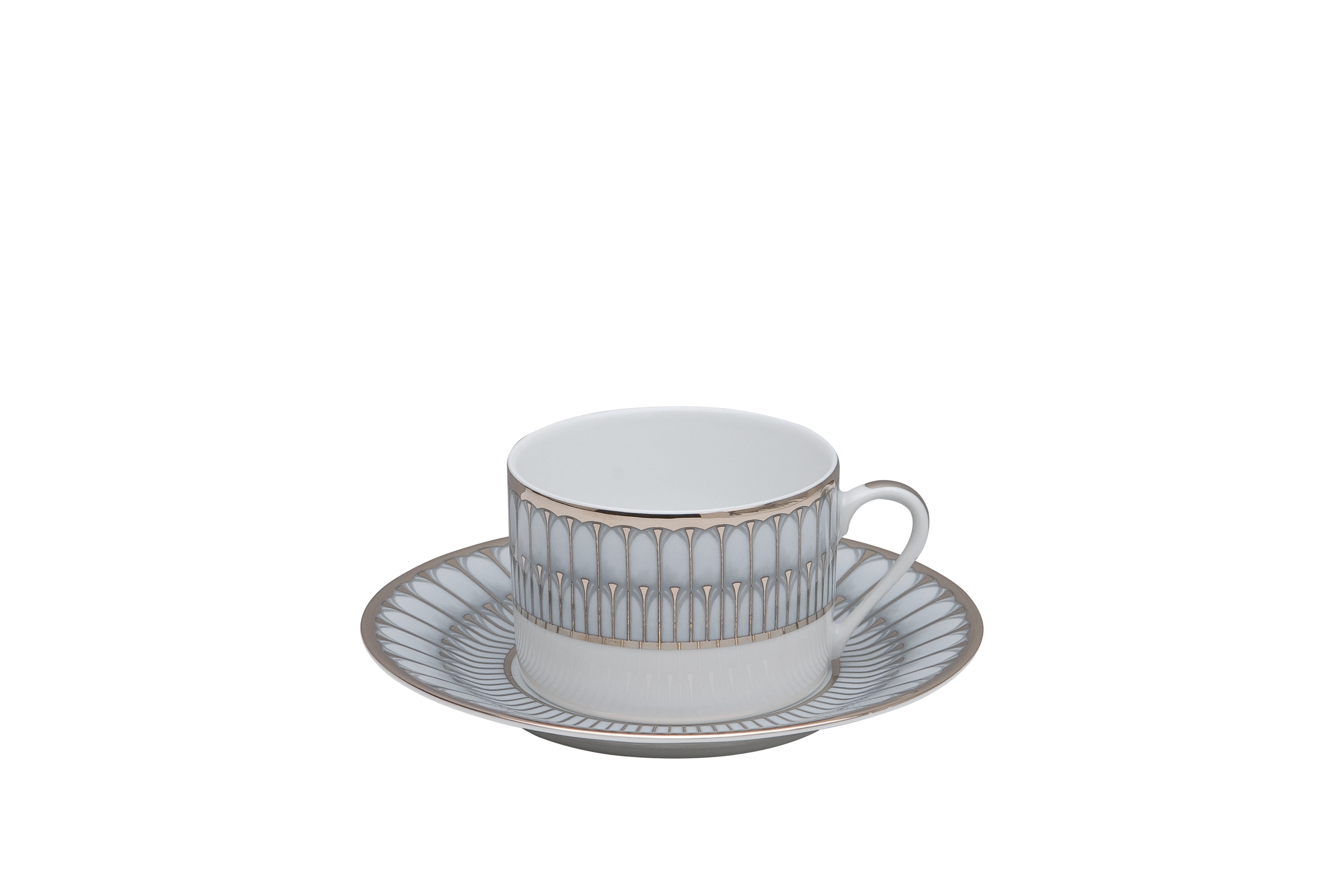 Deshoulieres Arcades Grey Platinum Tea Saucer