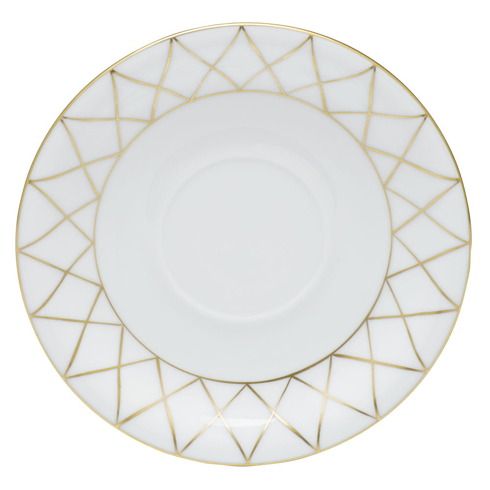 Herend Golden Trellis Babos-or Tea Saucer 6"d