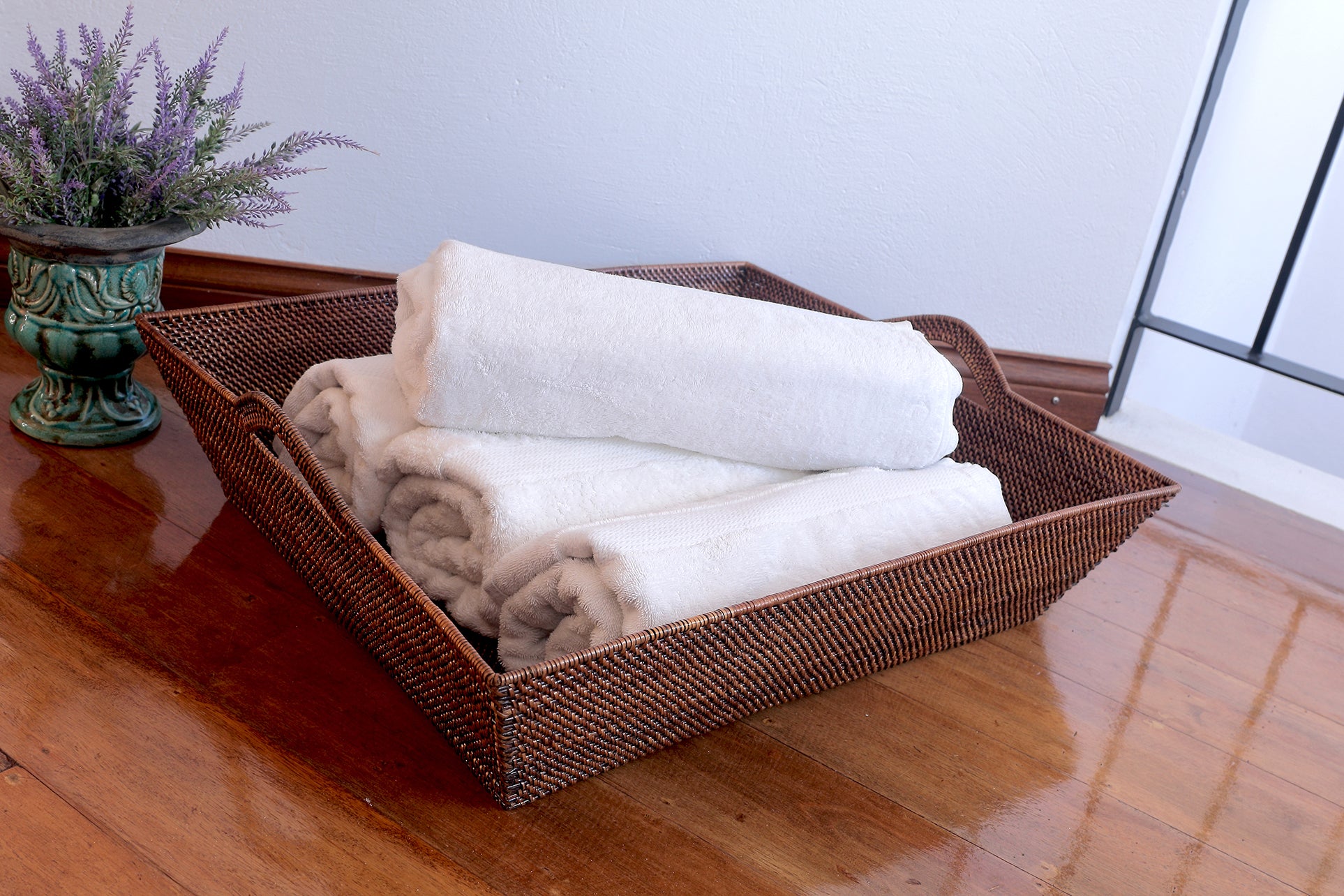 Rectangular Tray with Tubes and Handles, Medium, TOTE