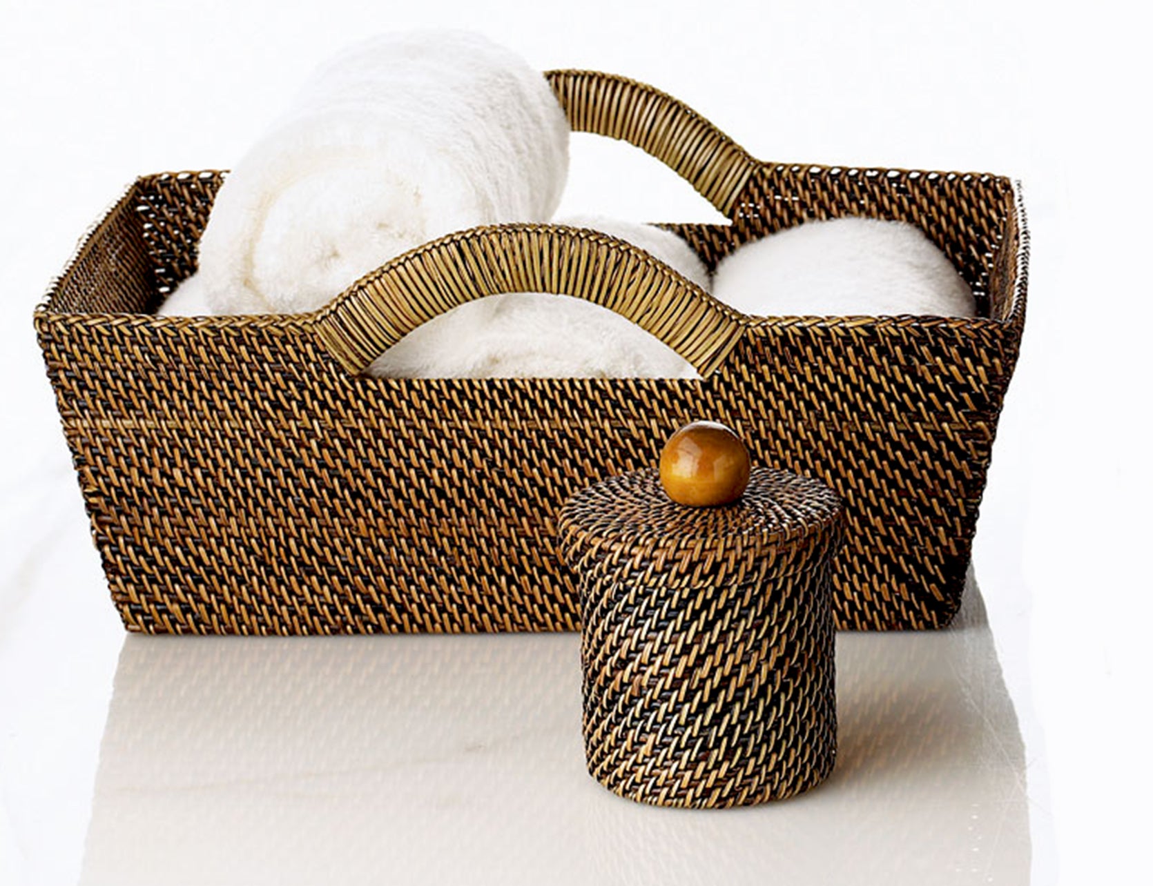 Rectangular Tray with Wrapped Handles, Small