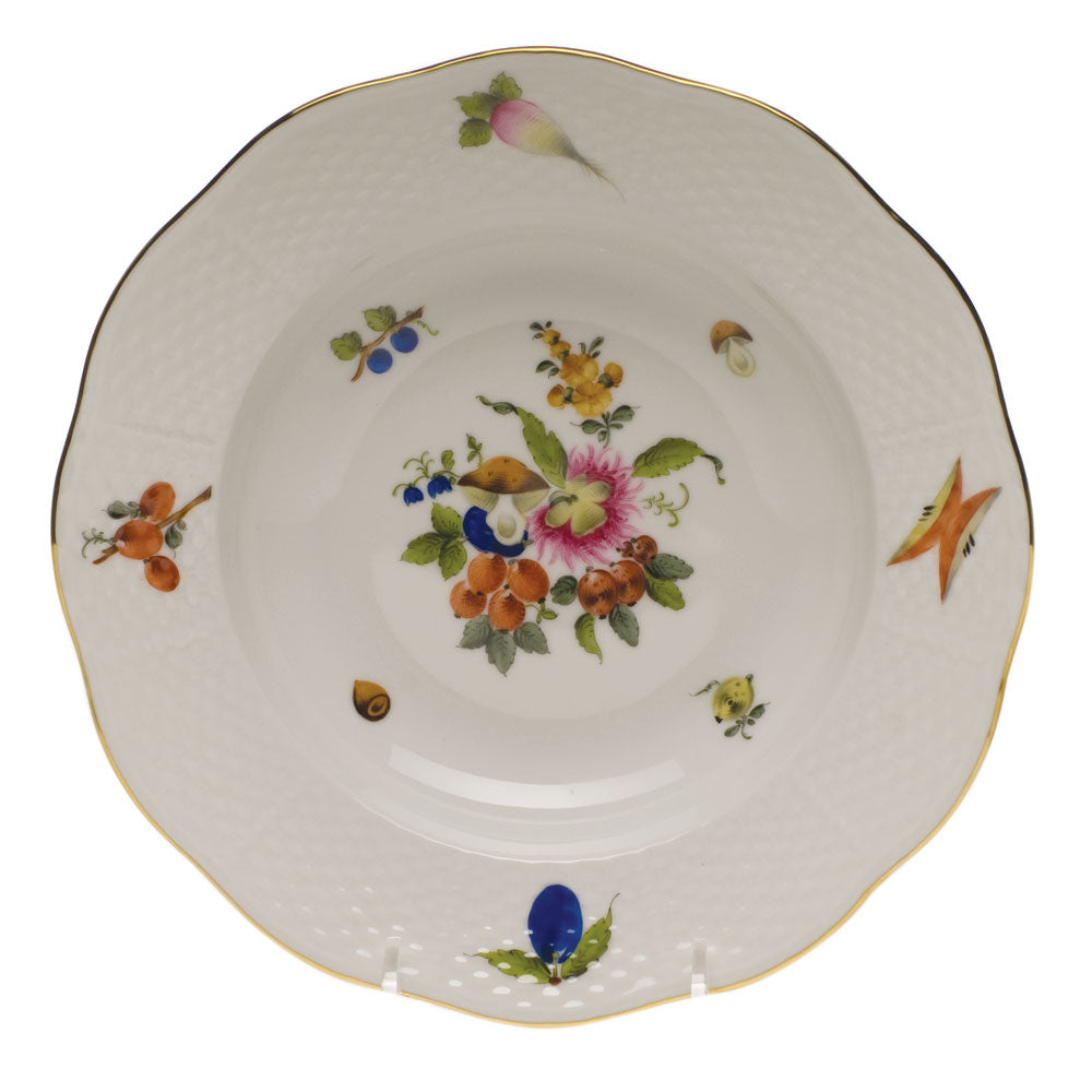 Herend Fruits & Flowers Rim Soup Plate 8"d