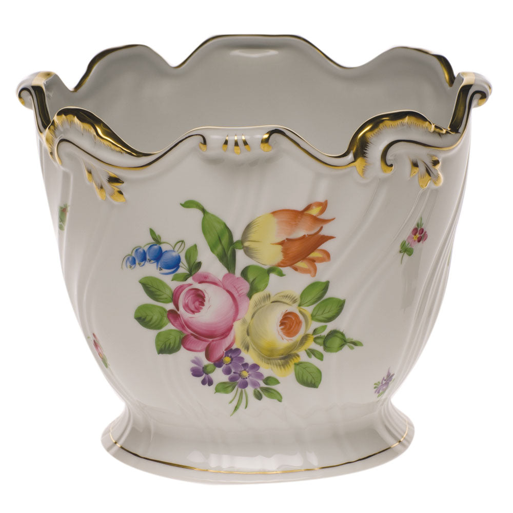 Herend Printemps Ribbed Cachepot 6.25"h X 7"d