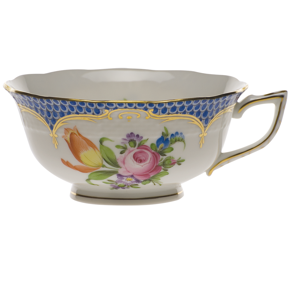 Printemps W/blue Border Tea Cup - Motif 02 (8 Oz)