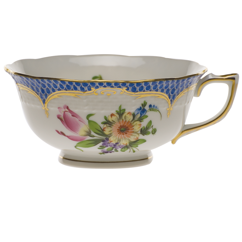 Printemps W/blue Border Tea Cup - Motif 03 (8 Oz)