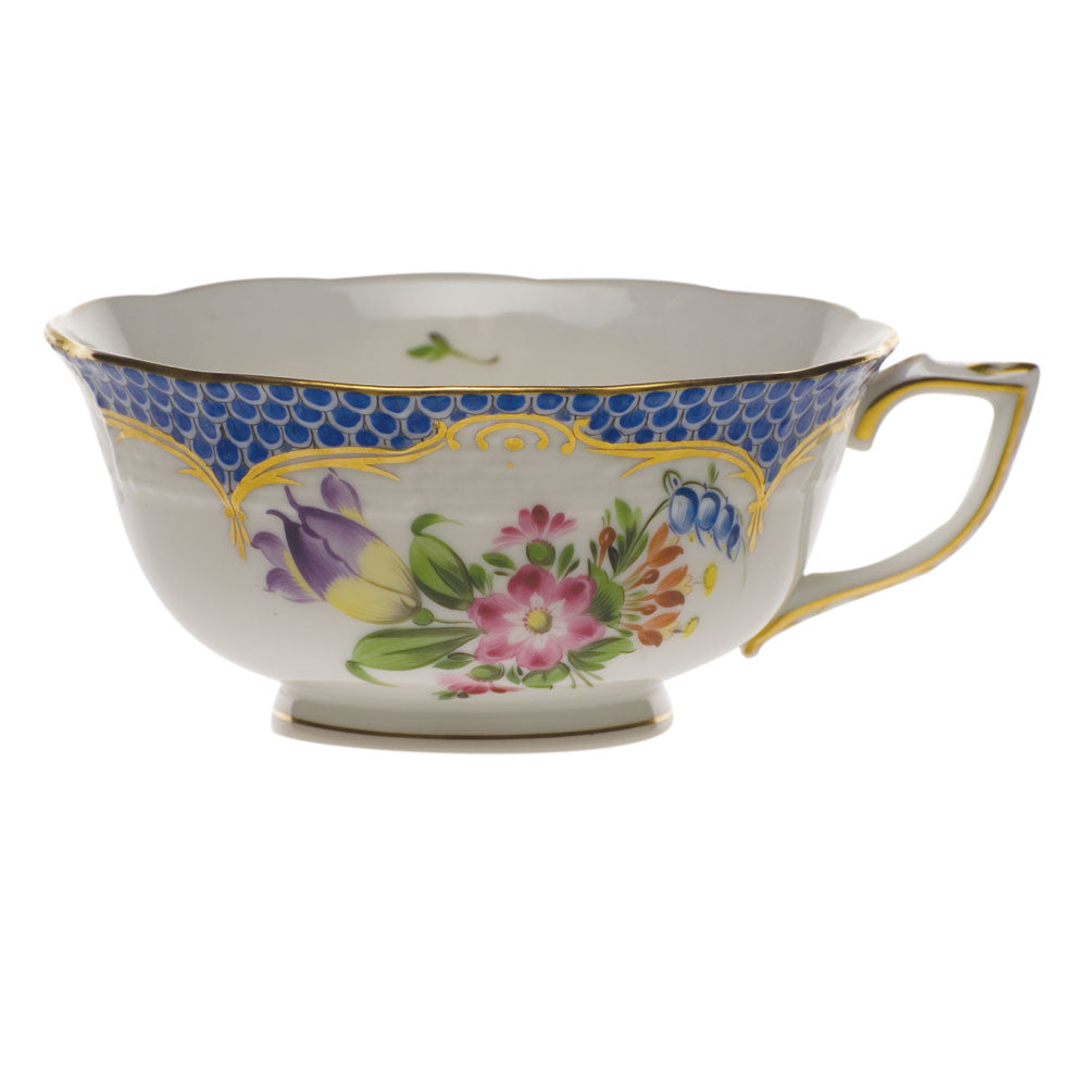 Herend Printemps W/blue Border Tea Cup - Motif 04 (8 Oz)