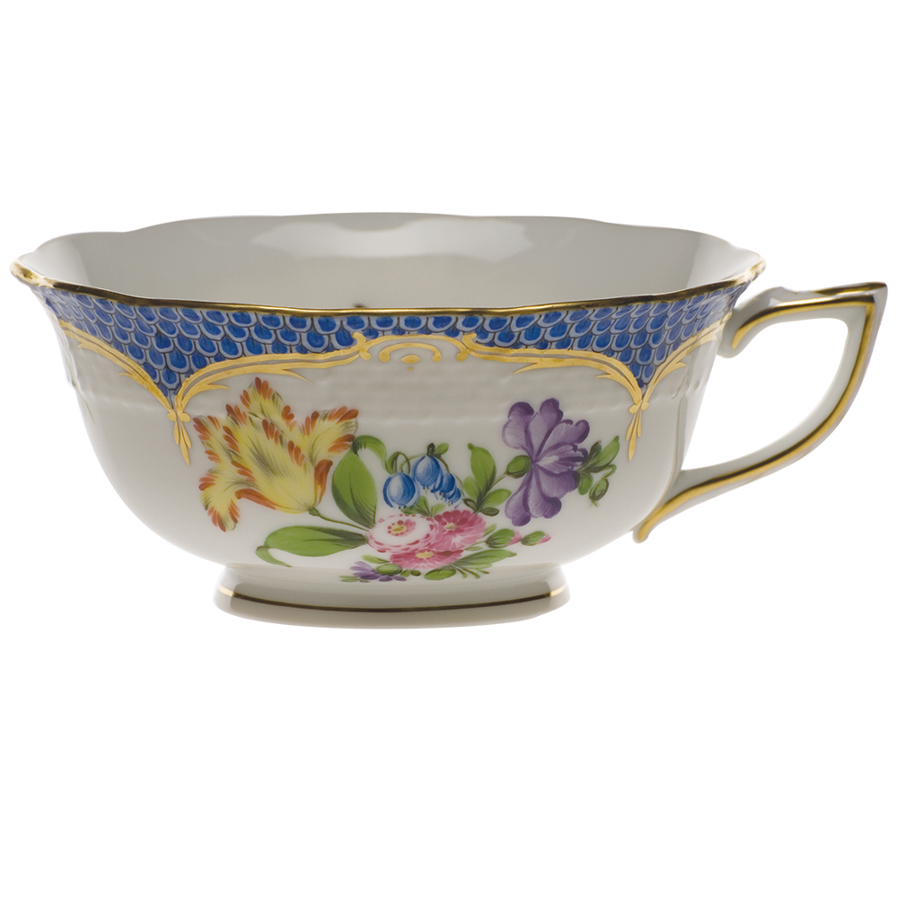 Printemps W/blue Border Tea Cup - Motif 06 (8 Oz)