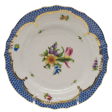 Herend Printemps W/blue Border Bread And Butter Plate - Mo 03 6"d