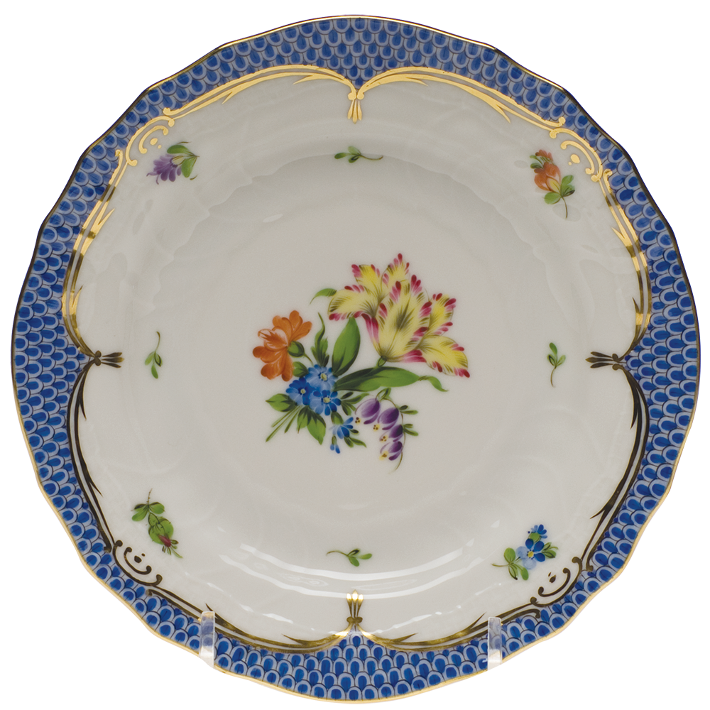 Printemps W/blue Border Bread And Butter Plate - Mo 05 6"d