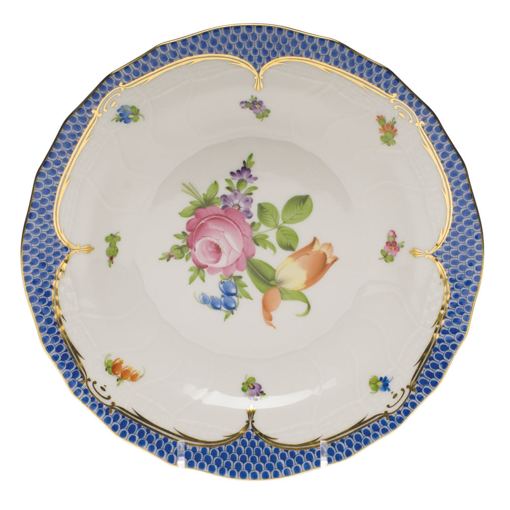 Herend Printemps W/blue Border Dessert Plate - Motif 02 8.25"d
