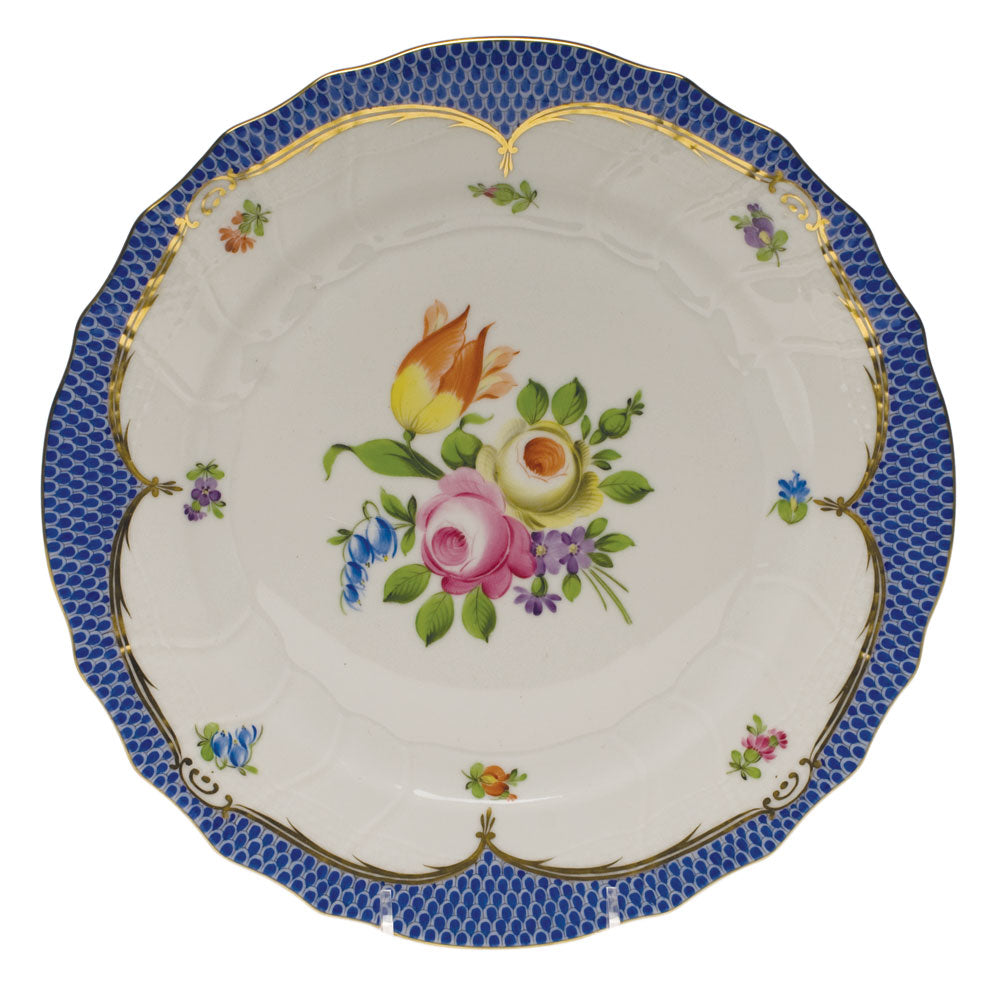 Herend Printemps W/blue Border Dinner Plate - Motif 01 10.5"d