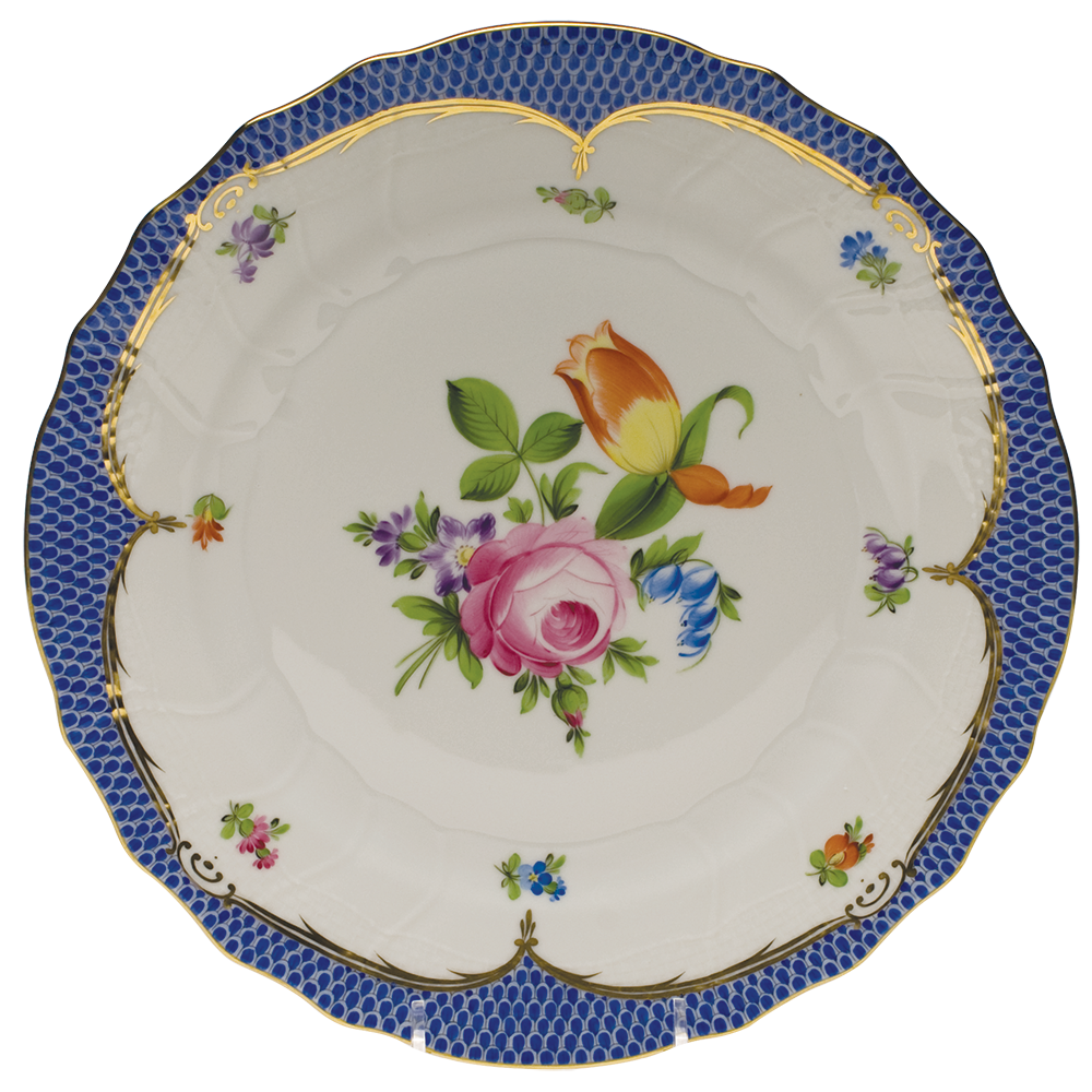 Printemps W/blue Border Dinner Plate - Motif 02 10.5"d