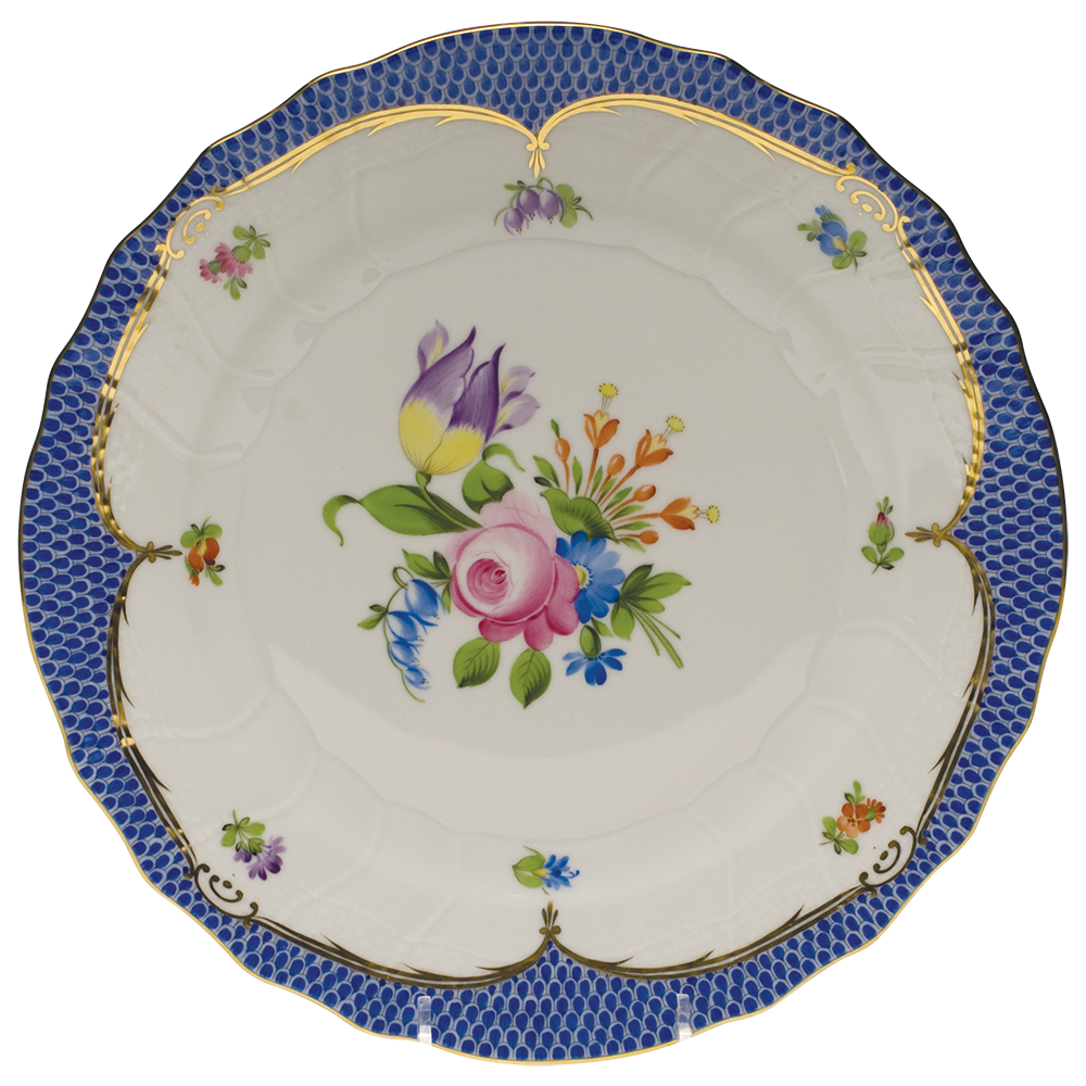 Printemps W/blue Border Dinner Plate - Motif 04 10.5"d