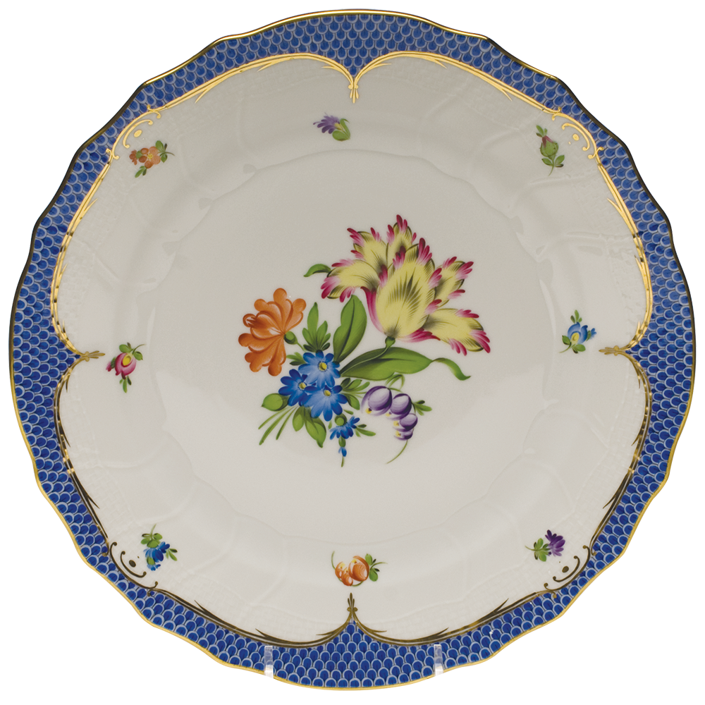 Printemps W/blue Border Dinner Plate - Motif 05 10.5"d