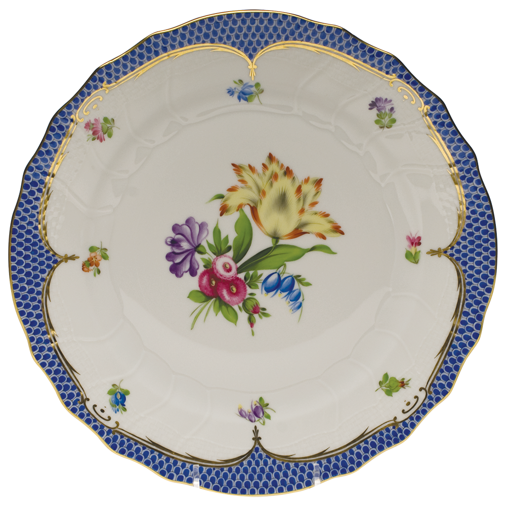 Printemps W/blue Border Dinner Plate - Motif 06 10.5"d