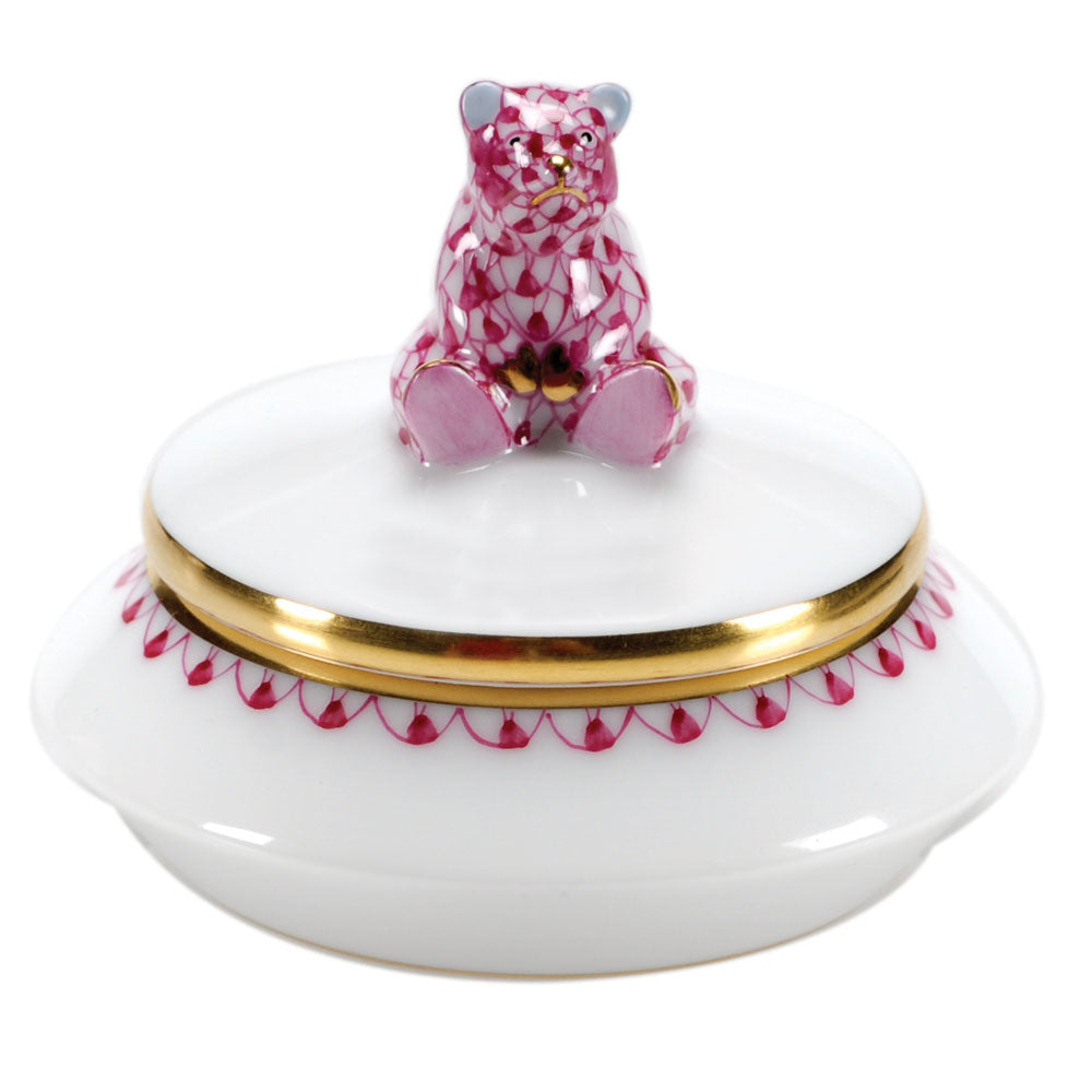 Herend Pink Fishnet Box First Curl Box - Pink 2.5"l